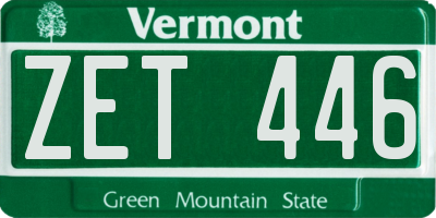 VT license plate ZET446