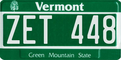 VT license plate ZET448