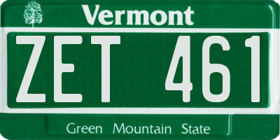 VT license plate ZET461