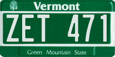 VT license plate ZET471