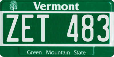 VT license plate ZET483