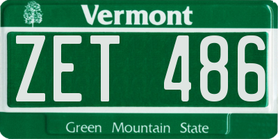 VT license plate ZET486