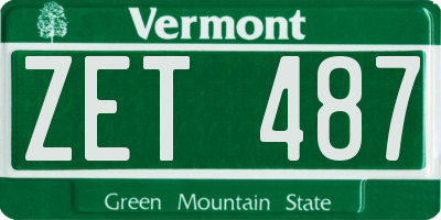 VT license plate ZET487