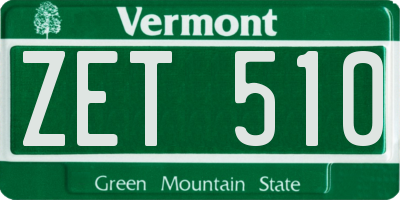 VT license plate ZET510