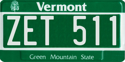VT license plate ZET511