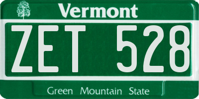 VT license plate ZET528
