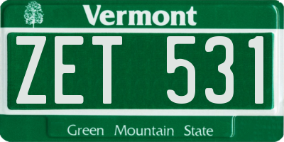 VT license plate ZET531