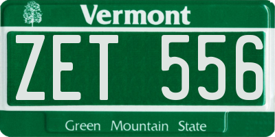VT license plate ZET556