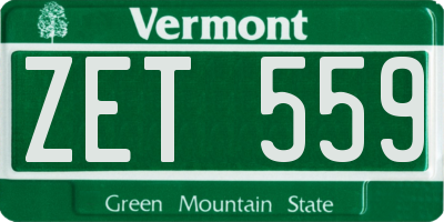VT license plate ZET559