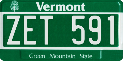 VT license plate ZET591