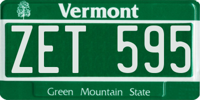 VT license plate ZET595