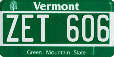 VT license plate ZET606