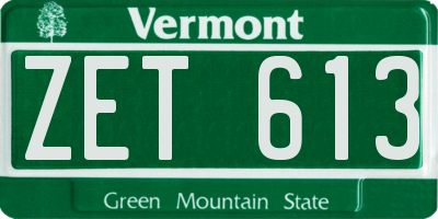 VT license plate ZET613