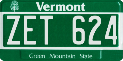 VT license plate ZET624