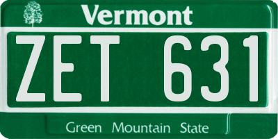 VT license plate ZET631