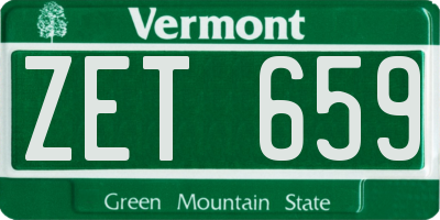 VT license plate ZET659