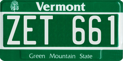 VT license plate ZET661