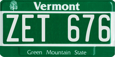 VT license plate ZET676