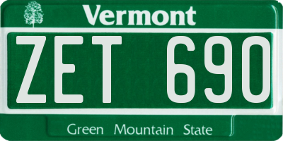 VT license plate ZET690