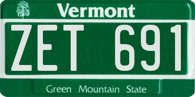 VT license plate ZET691