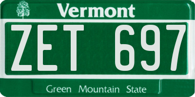VT license plate ZET697