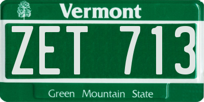 VT license plate ZET713
