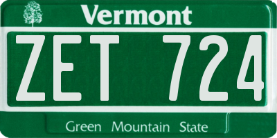 VT license plate ZET724