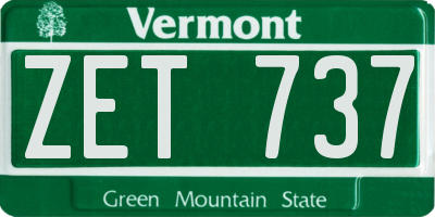 VT license plate ZET737