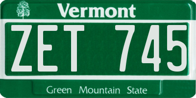 VT license plate ZET745