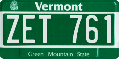VT license plate ZET761
