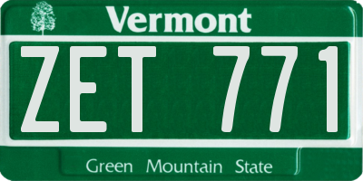 VT license plate ZET771