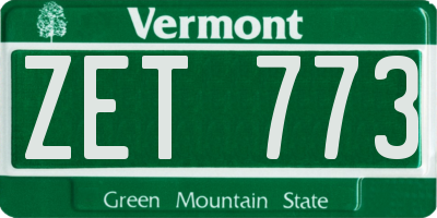 VT license plate ZET773