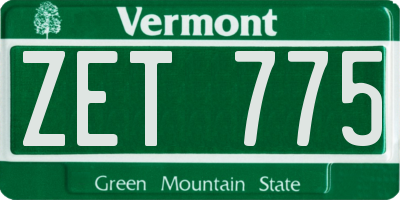 VT license plate ZET775
