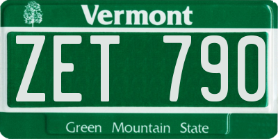 VT license plate ZET790