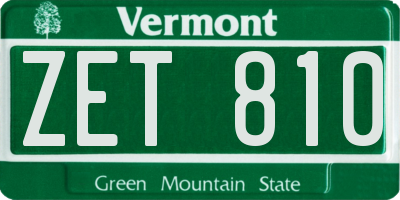 VT license plate ZET810