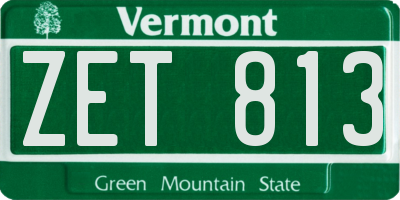 VT license plate ZET813