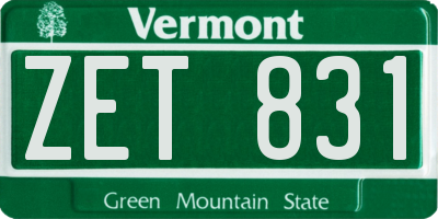 VT license plate ZET831