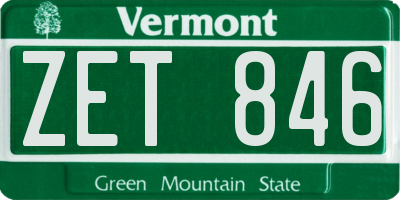 VT license plate ZET846