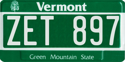 VT license plate ZET897