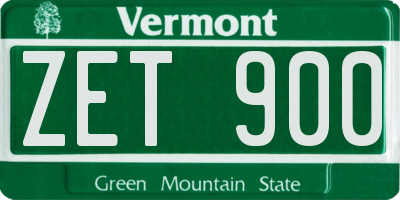 VT license plate ZET900