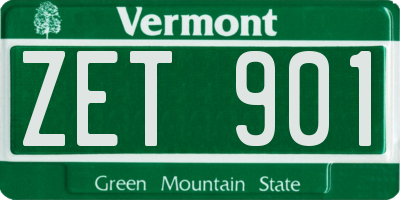 VT license plate ZET901
