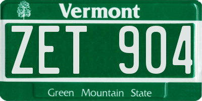 VT license plate ZET904