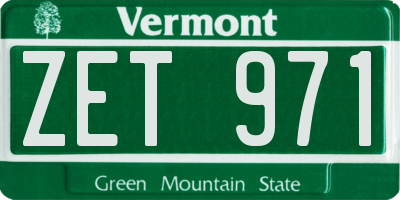VT license plate ZET971