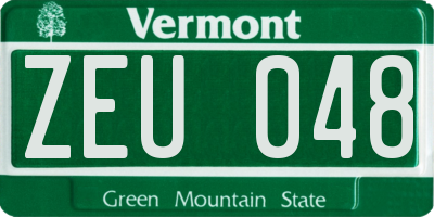 VT license plate ZEU048