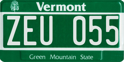 VT license plate ZEU055