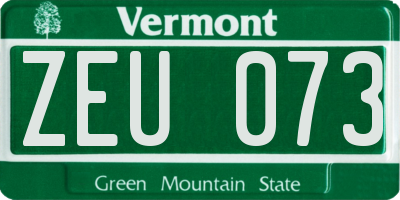 VT license plate ZEU073
