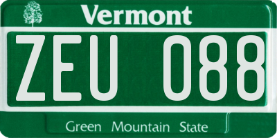 VT license plate ZEU088