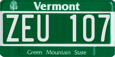 VT license plate ZEU107