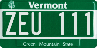 VT license plate ZEU111