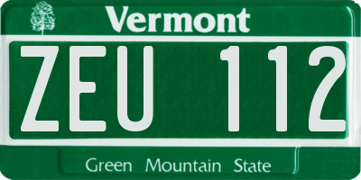 VT license plate ZEU112